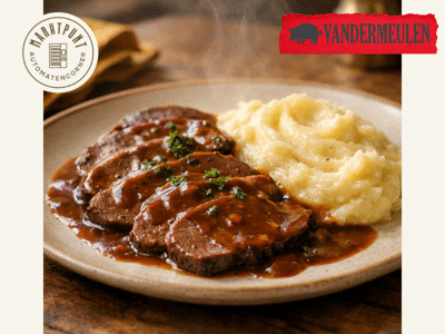 Rundstong in Madeirasaus puree