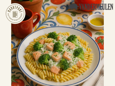 Spirelli zalm broccoli kruidenkaas