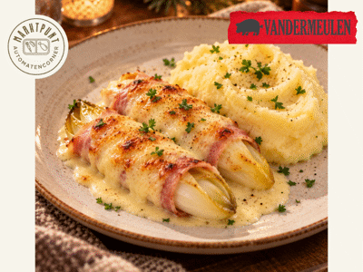 Witloof met ham en puree